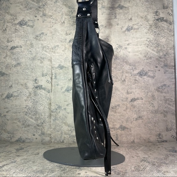 Chez by Cheryl Black Leather Studded Bag - Picture 4 of 12